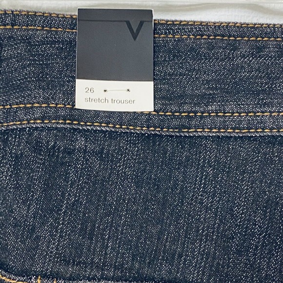 New Venezia Women's 26 Dark Wash Blue Stretch Trouser Jeans Wide Straight - Picture 4 of 6